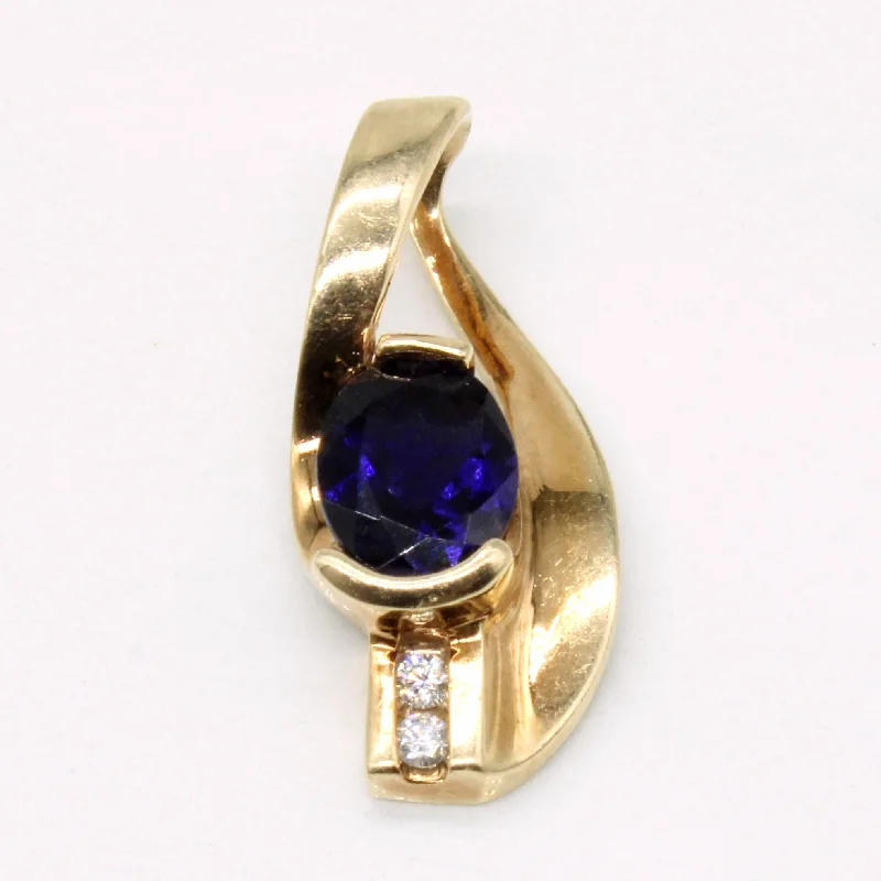 Iolite & Diamond Pendant | 1.01ct, 0.04ctw |