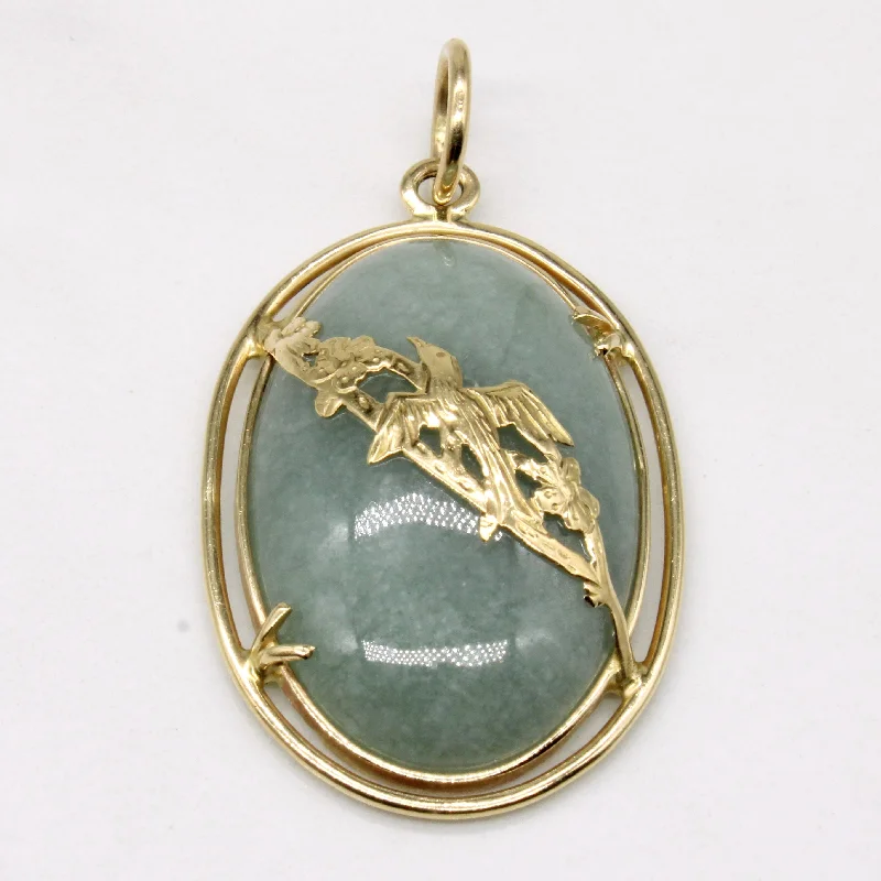 14k Yellow Gold Jade Pendant | 30ct