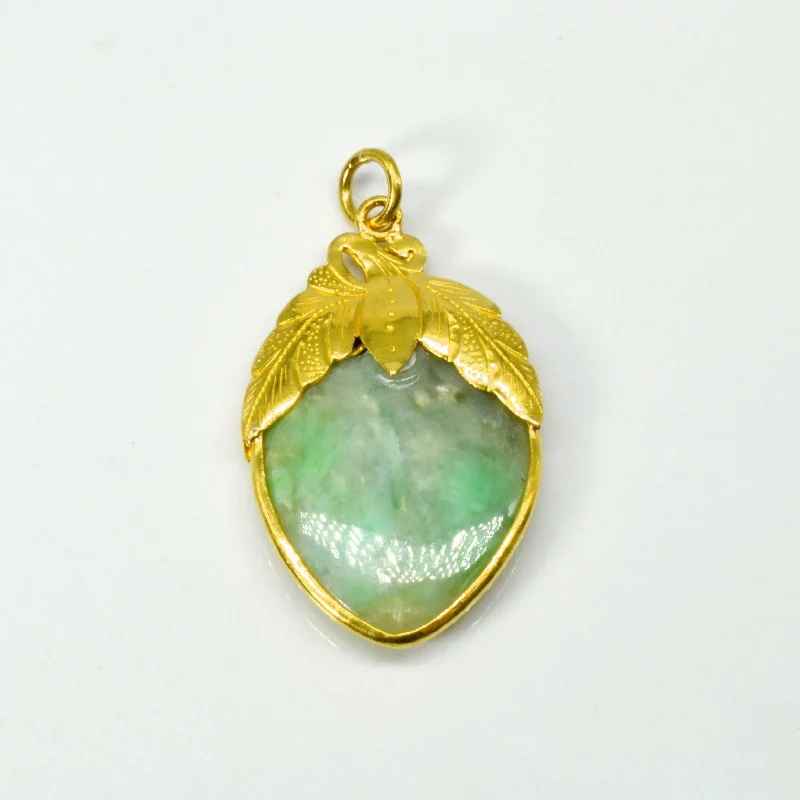 Jadeite Filigree Gold Pendant