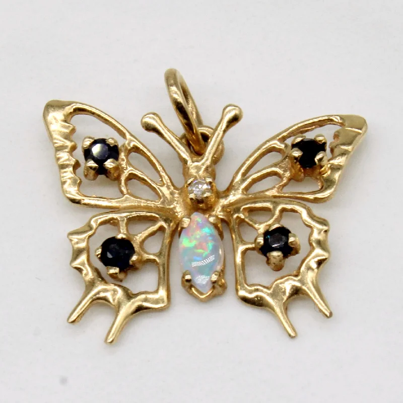 Multi Gem Butterfly Charm | 0.37ctw |