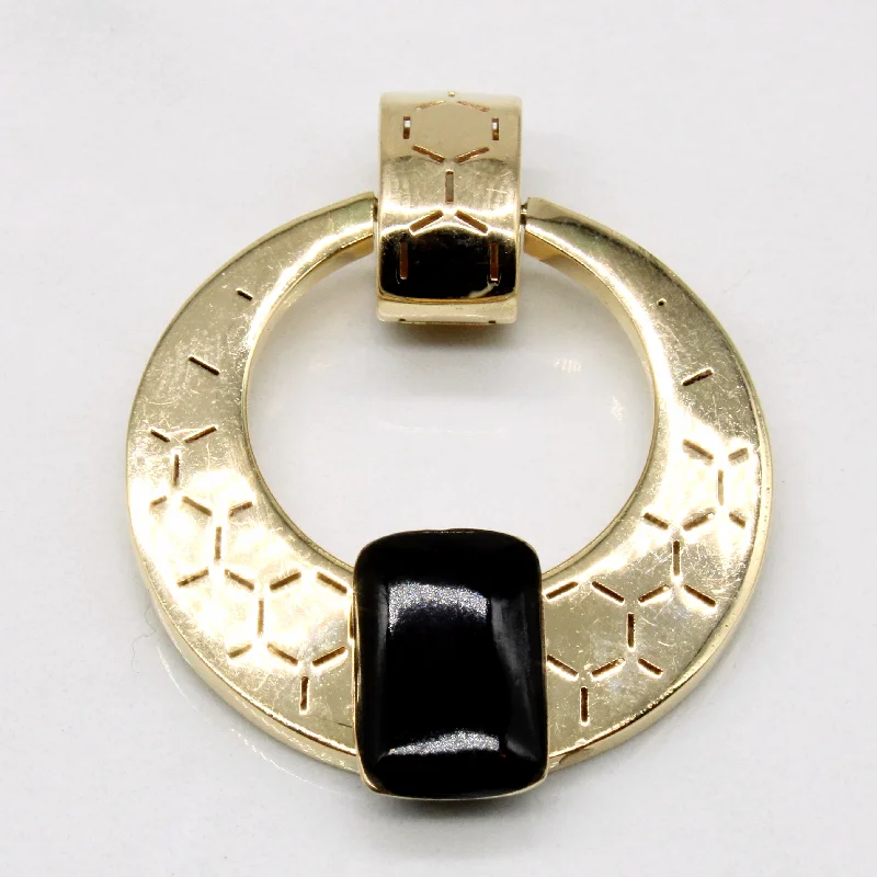 14k Yellow Gold Onyx Pendant | 4.00ct |