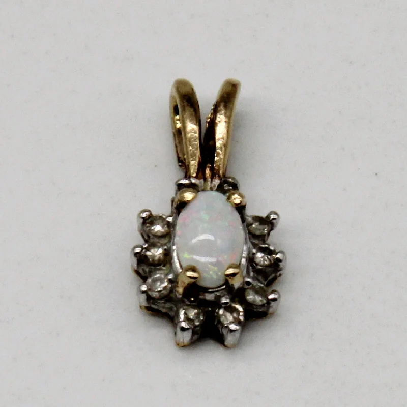 Opal & Diamond Pendant | 0.15ct, 0.05ctw |