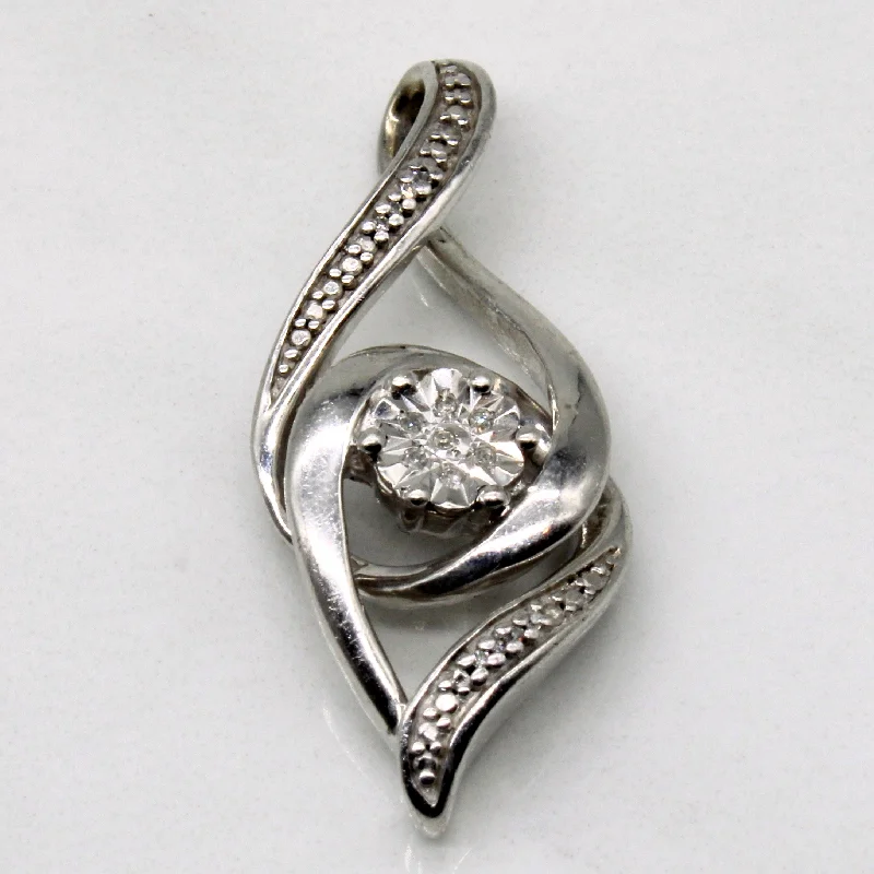 Ornate Silver and Diamond pendant | 0.03ctw |