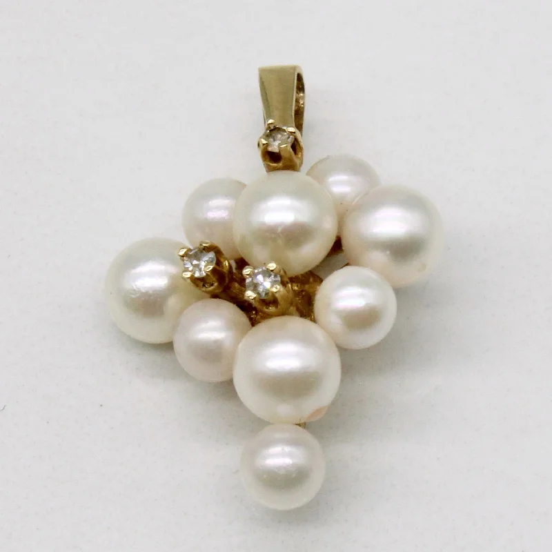 Pearl & Diamond Pendant | 0.02ctw |