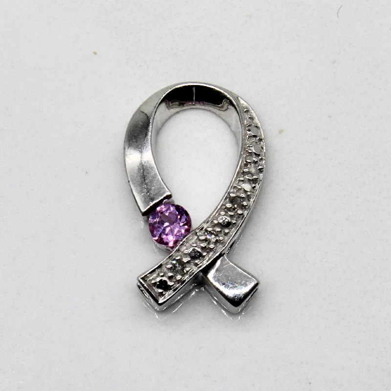 Pink Topaz & Diamond Ribbon Pendant | 0.10ct, 0.02ctw |