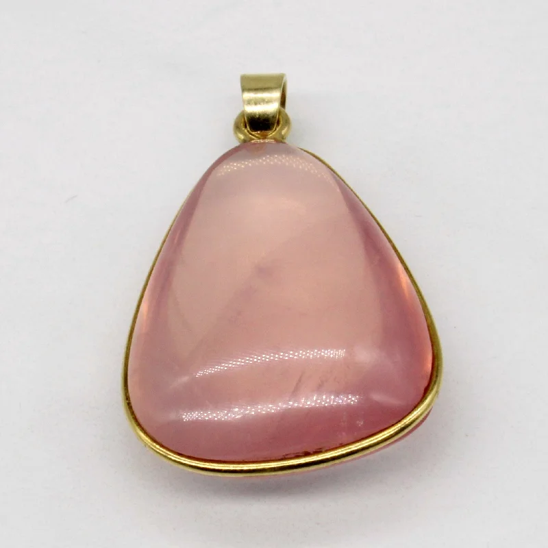 Rose Quartz Drop 18k Pendant | 38.00ct |