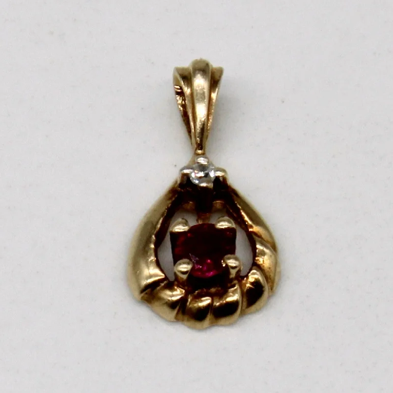 Ruby & Diamond Pendant | 0.10ct, 0.01ct |