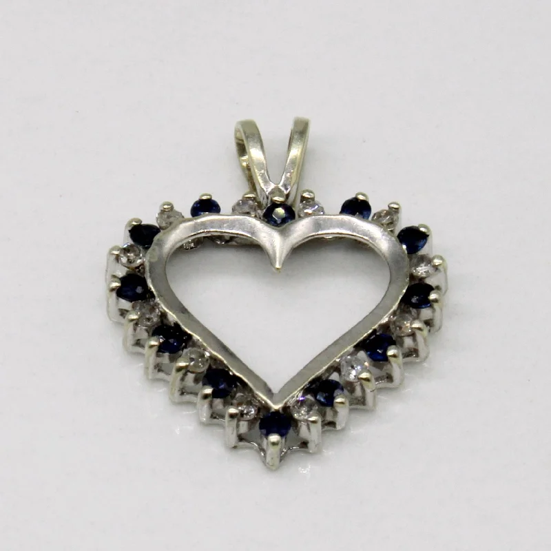 Sapphire & Diamond Heart Pendant | 0.18ctw, 0.06ctw |