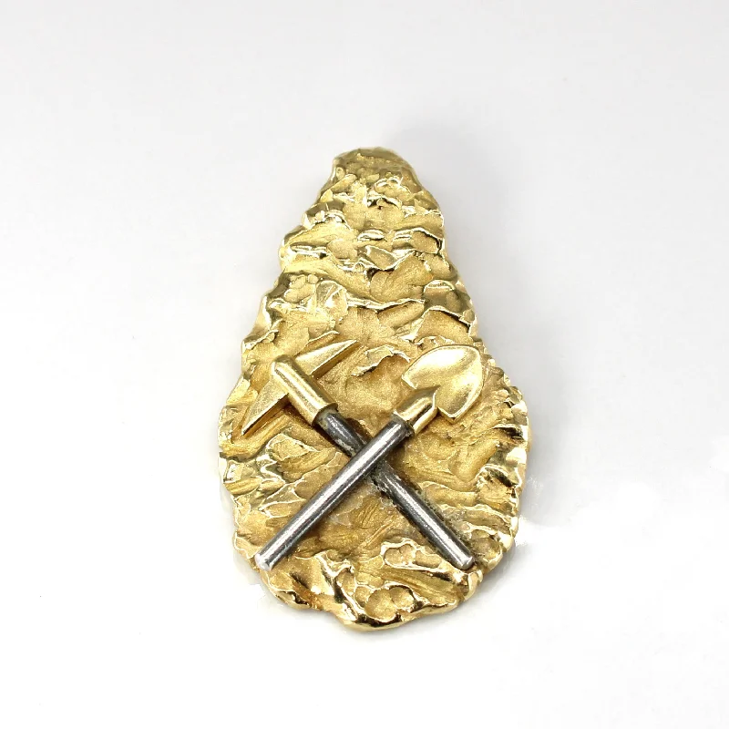 Shovel and Axe Gold Heavy Pendant