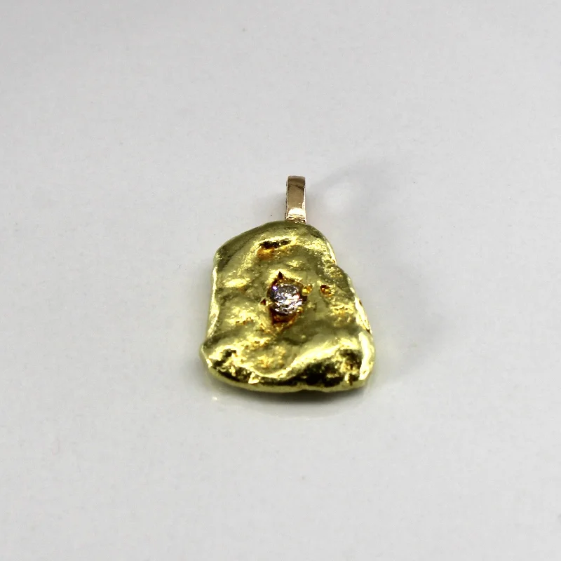 Solitaire Diamond Nugget 18k Pendant | 0.20ct |