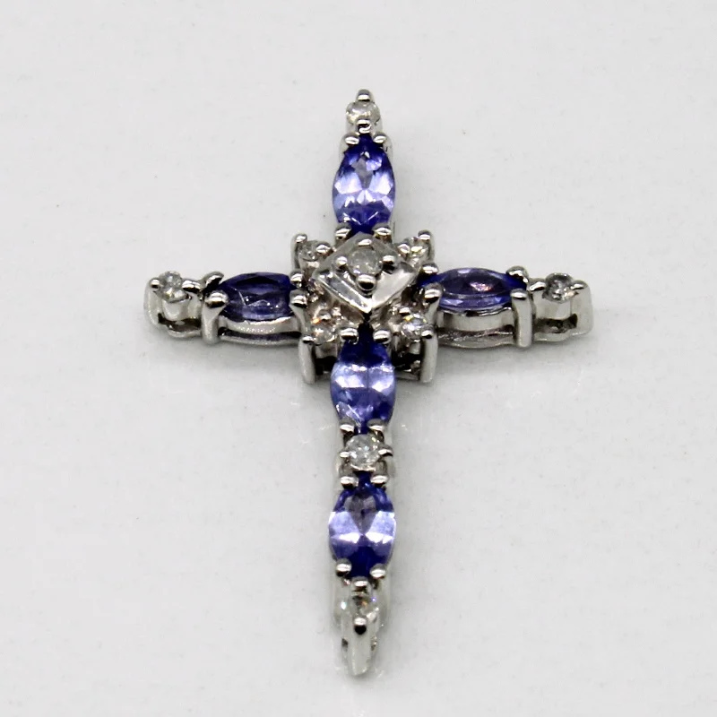 Tanzanite & Diamond Cross Pendant | 0.40ctw, 0.07ctw |