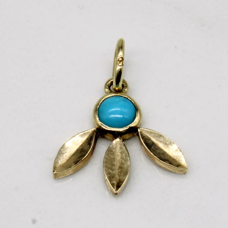 14k Yellow Gold Turquoise Pendant | 0.20ct |