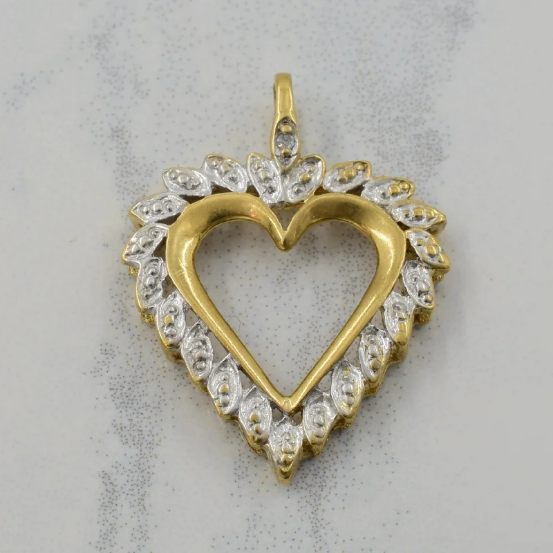 Two Tone Gold Diamond Heart Pendant | 0.005ct |