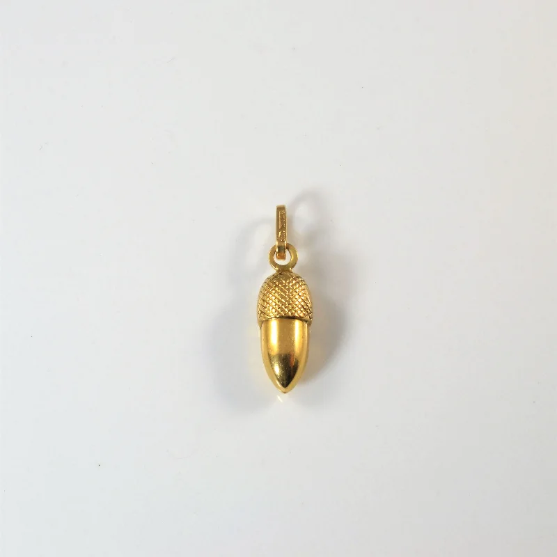 Yellow Gold Acorn Pendant |